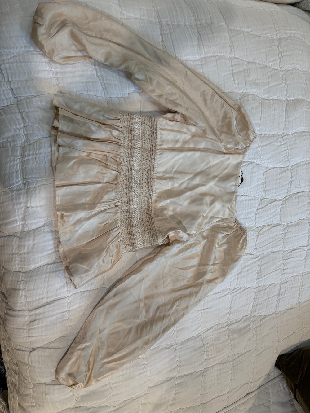 Hale Bob Champagne Satin Blouse - Picture 6 of 6